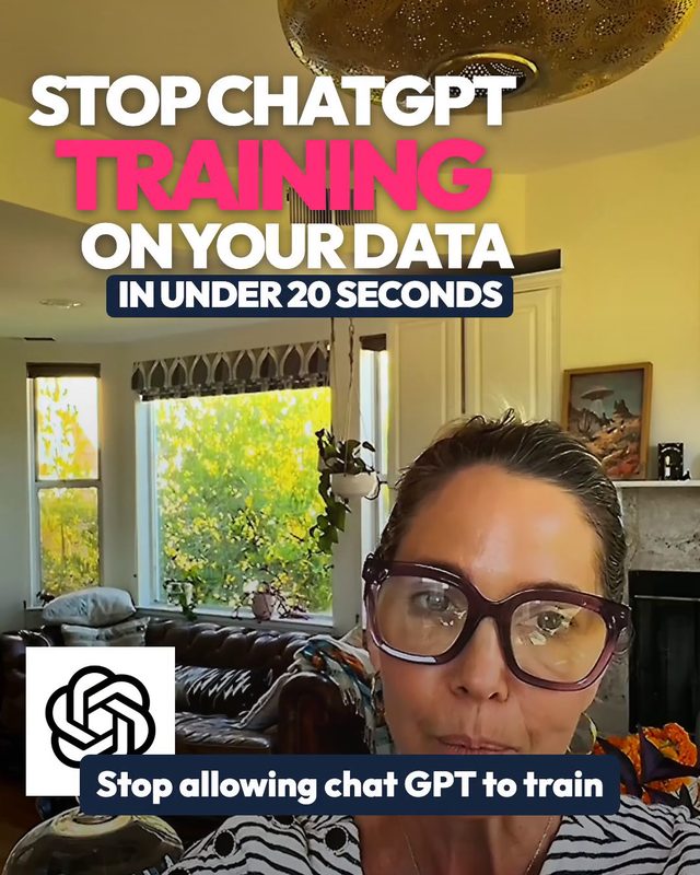 Pamela in the video: Stop ChatGPT training on your data in under 20 seconds
